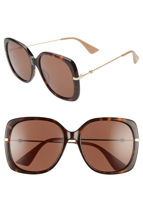 gucci 57mm square sunglasses